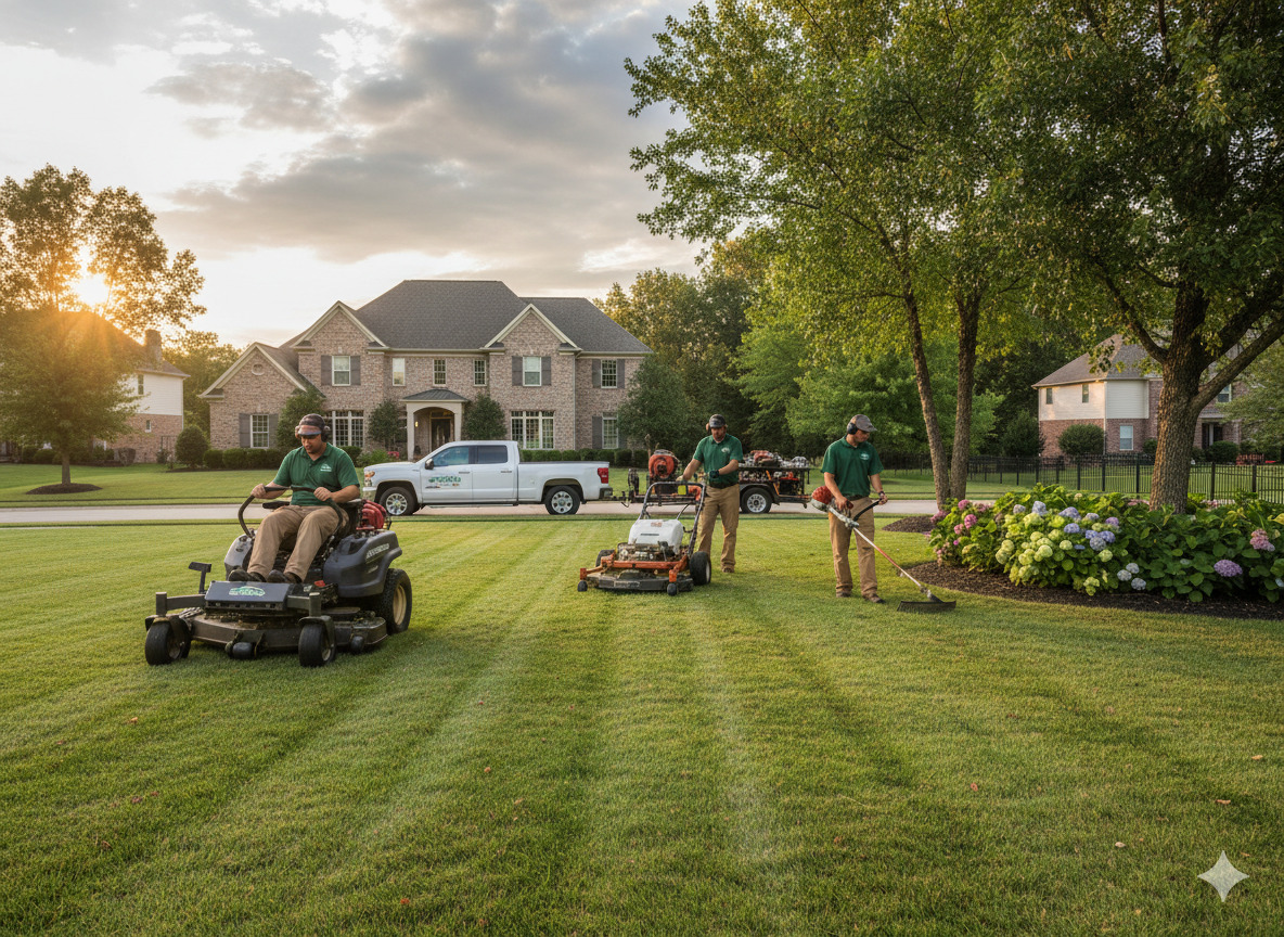 Professional lawn mowing service